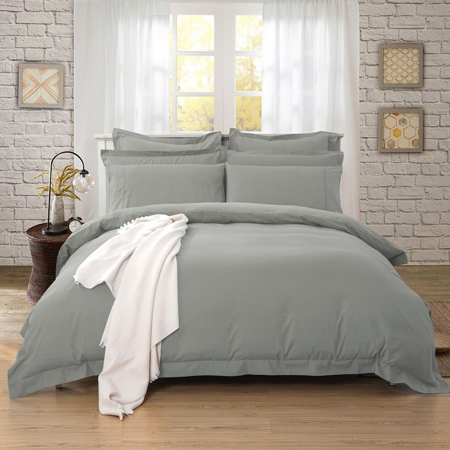 Super Soft Tailored KING SINGLE Size Quilt/Doona/Duvet Cover Set - Grey