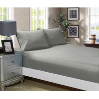 Super Soft Fitted Sheet & Pillowcase Set - King Single Size Bed -Grey