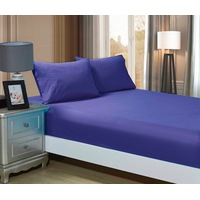 Super Soft Fitted Sheet & Pillowcase Set - King Single Size Bed - Royal Blue