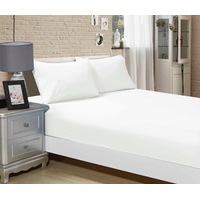 Super Soft Fitted Sheet & Pillowcase Set - King Single Size Bed - White