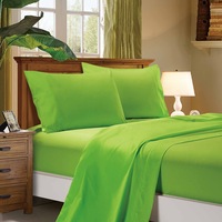 Super Soft Flat & Fitted Sheet Set - King Single Size Bed - Green