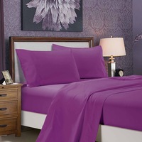 Super Soft Flat & Fitted Sheet Set - King Single Size Bed - Purple