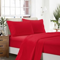 Super Soft 4-Piece Double Size Sheet Set - Red