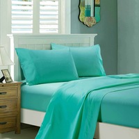 Super Soft Flat & Fitted Sheet Set - King Single Size Bed - Teal