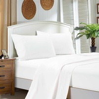 Super Soft Flat & Fitted Sheet Set - King Single Size Bed- White