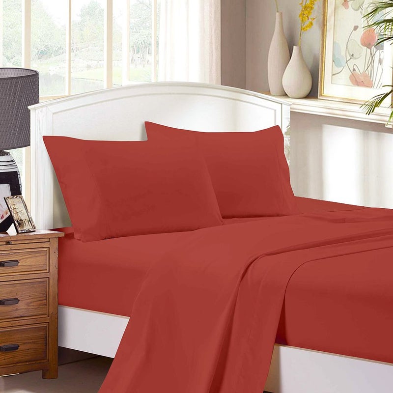 1000TC Ultra Soft Flat & Fitted Sheet Set - King Single Size Bed