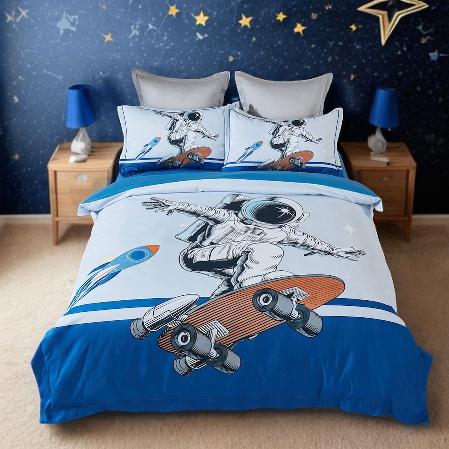 Astronaut Kids Quilt/Doona/Duvet Cover Set - Double Size