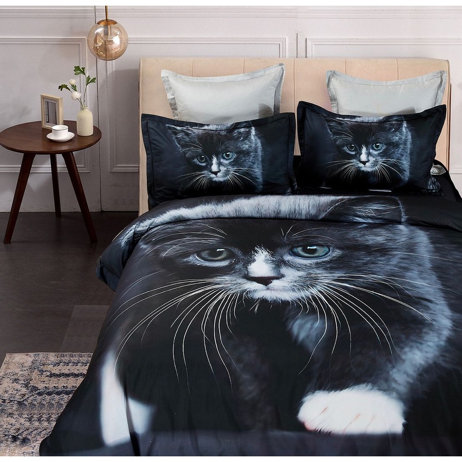 Cat Quilt/Doona/Duvet Cover Set - Queen Size