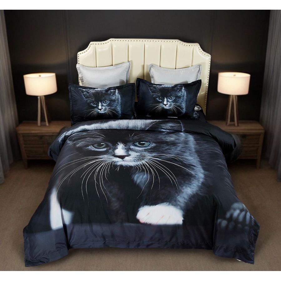 Cat Quilt/Doona/Duvet Cover Set - Queen Size
