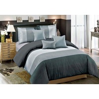 Chimes Quilt/Doona/Duvet Cover Set (King Single Size) Grey