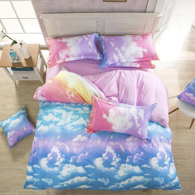 Clouds Super King Size Bed Quilt Doona Duvet Cover & Pillow Cases Set