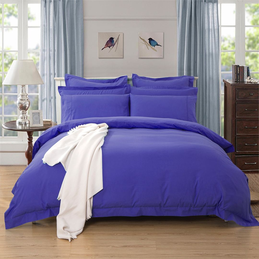 Tailored Super Soft Double Size Quilt/Doona/Duvet Cover Set - Royal Blue