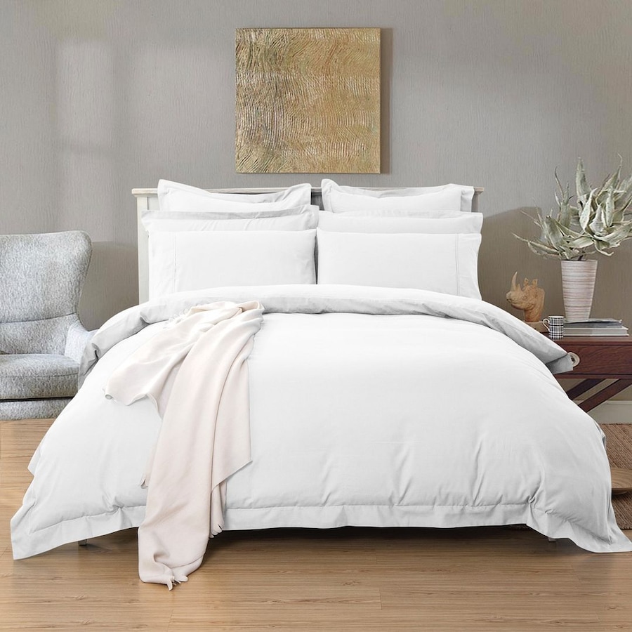 Tailored Super Soft Double Size Quilt/Doona/Duvet Cover Set - White