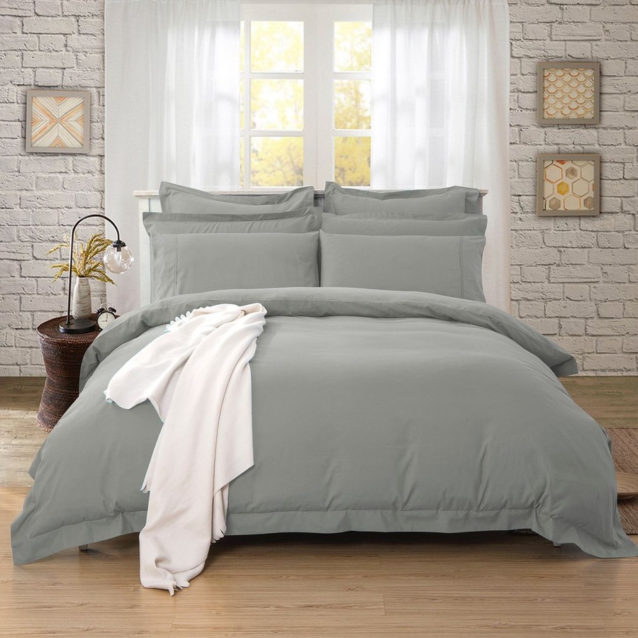 Tailored Super Soft Queen Size Quilt/Doona/Duvet Cover Set - Grey