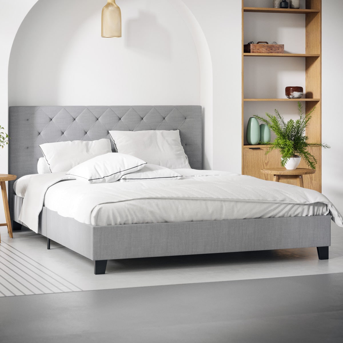 Ash grey bed deals frame