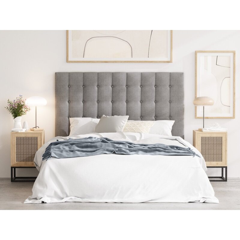 Buy Maddison Grey Fabric Bed Head in King, Queen and Double Size MyDeal