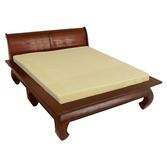 Mahogany Timber Queen Bed Frame with Opium Legs