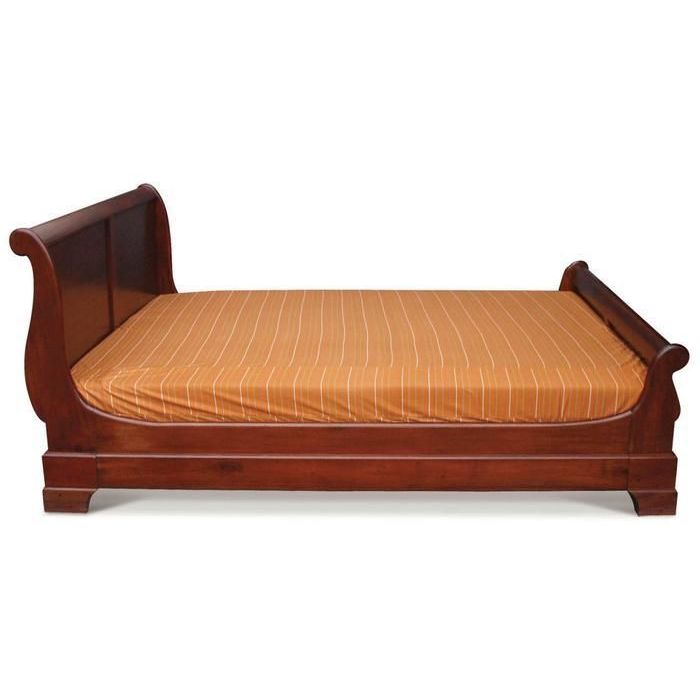 Traditional Sleigh Queen Bed Frame Mahogany Colour