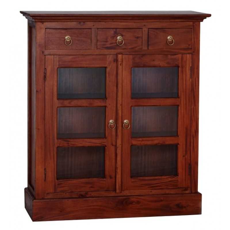 CT Tasmania Solid Timber 3 Drawer Small Display Cabinet