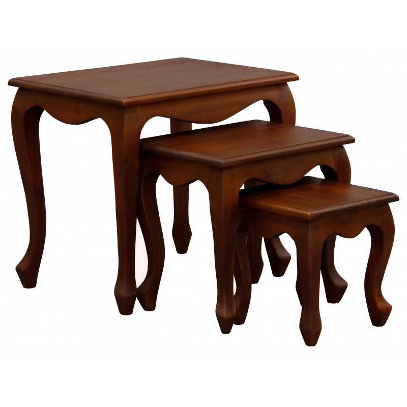 CT Queen Ann Solid Timber Nest of Table