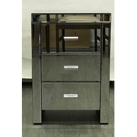 DA Modern Mirrored 3 Drawer Bedside Table