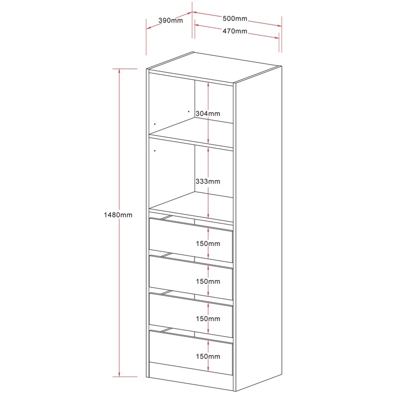 Buy EV Metro 4 Drawer Wardrobe Insert MyDeal