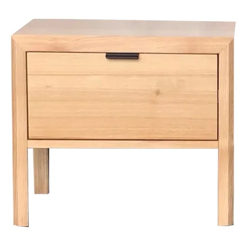 Buy MD Gagny Solid Timber Bedside Table with a Drawer MyDeal