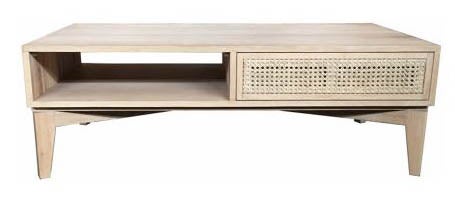 MF Bahamas Solid Oak Timber 2 Drawer Coffee Table