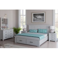 VI Florida Mountain Ash Timber Bed, Dresser, Mirror & Bedsides Kit