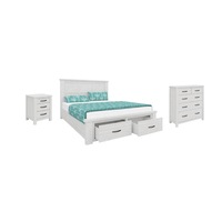 VI Florida Mountain Ash Timber Bed, Tallboy & Bedsides Kit