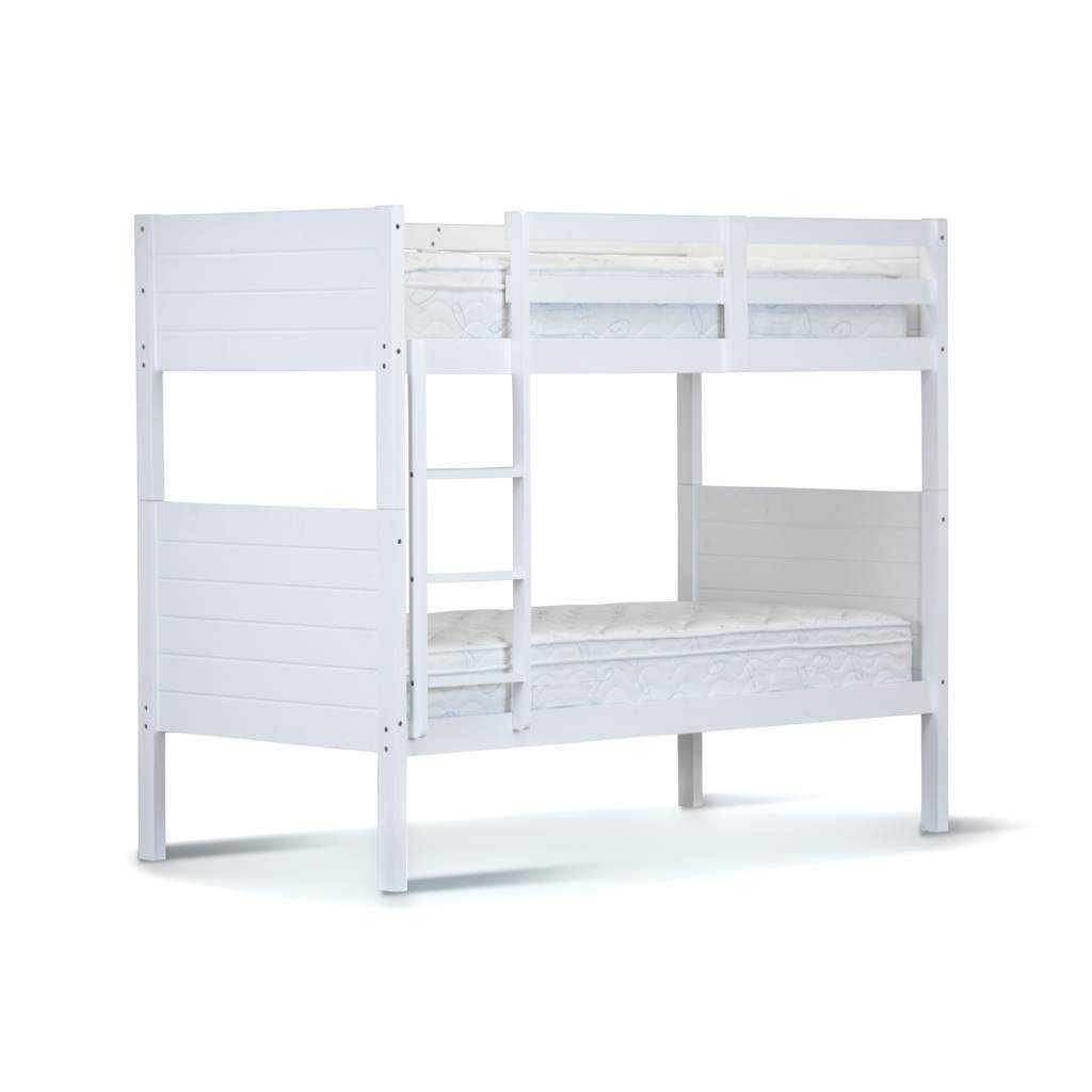 VI Winston Rubber Wood MDF & LVL Poplar Single Bunk White Finish