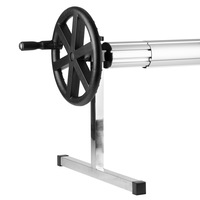 Pool Cover Roller - T Frame - Wheel – Straps and Buckles - 4.9m To 6.45m Long Tube