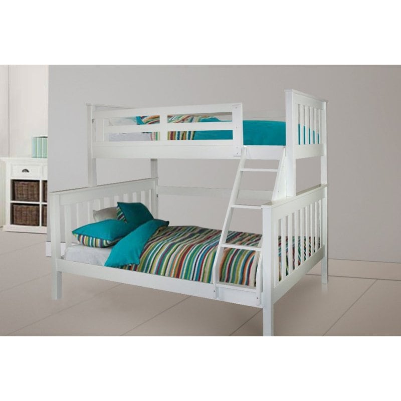 Awesome Trio Solid Timber Bunk Bed In Arctic White Buy Bunk Beds 180469