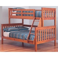 Awesome Single Over Double (Trio) Bunk Bed - Teak