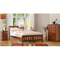 Carrington King 4 Piece Tallboy Bedroom Suite With Standard Case Goods - Chocolate