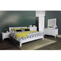 Double or Queen Savannah 3 Piece Bedside Bedroom Suite With Dalby Case Goods - White