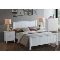 Empress Queen 3 Piece (Bedside) Hardwood / Custom-wood Bedroom Suite - White
