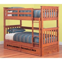 King Single Over King Single Awesome Bunk Bed - (Excluding Trundle) - Teak
