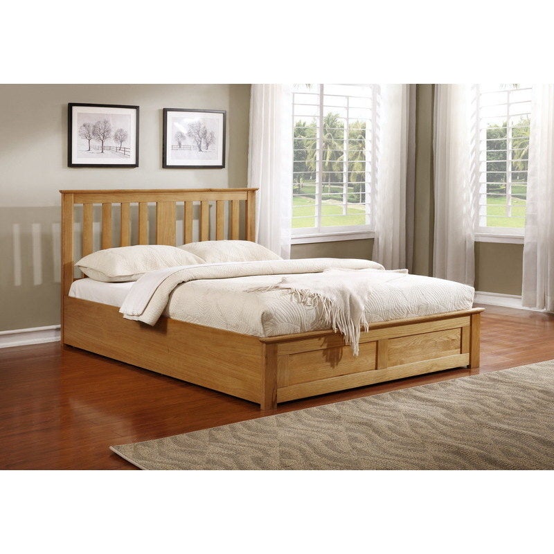 Wood Gas Lift Storage Bed Frame, Lift Storage Bed Queen Wood