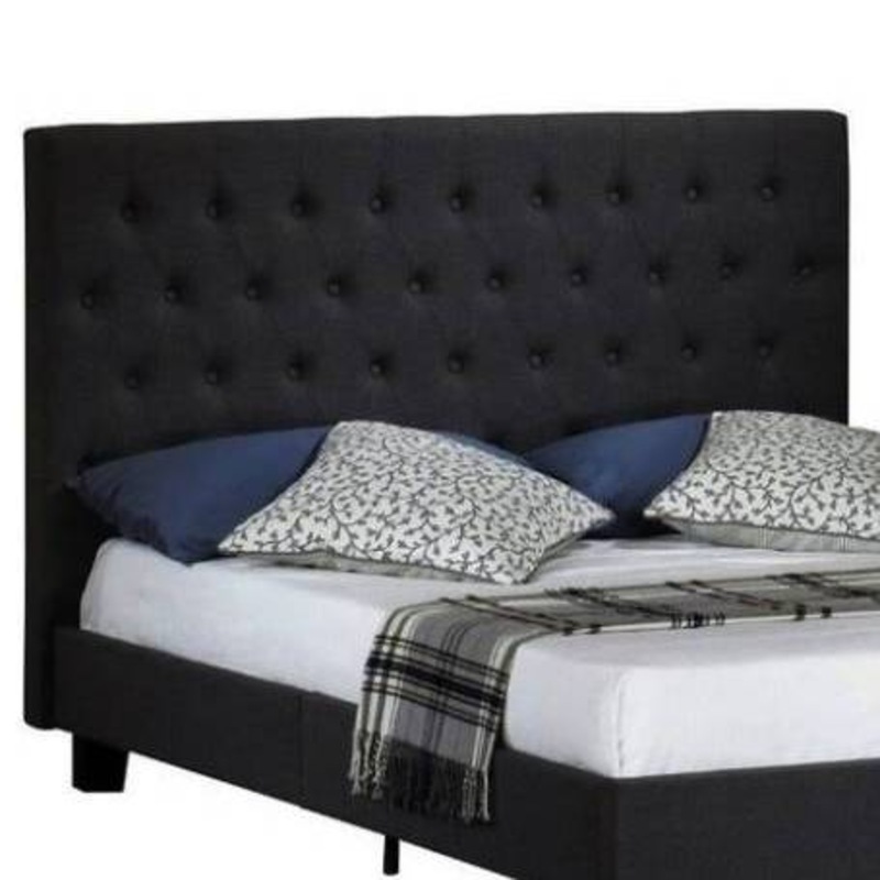 Kintyre II Queen Fabric Bed Head Headboard Charcoal Show Home Sales