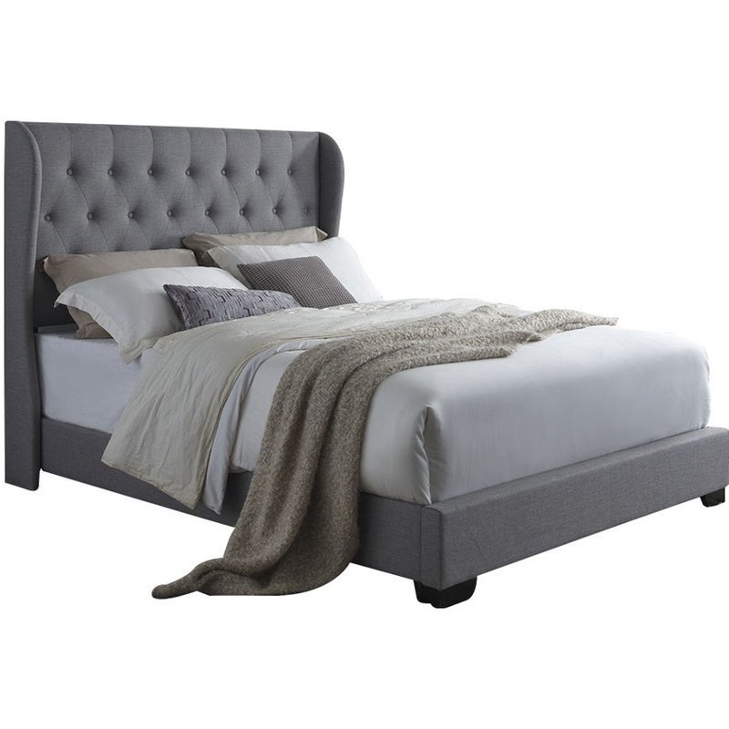 Dudley King Size Linen Fabric Bed Frame in Grey