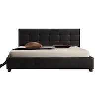 Fife Double PU Leather Padded Bed Frame in Black