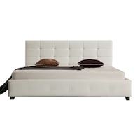 Fife King PU Leather Padded Bed Frame in White