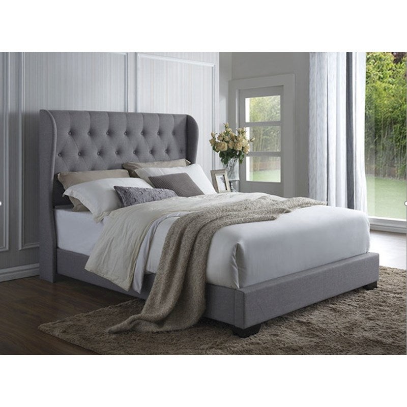 Italian Design Westminster Double Bed Frame Fabric Grey