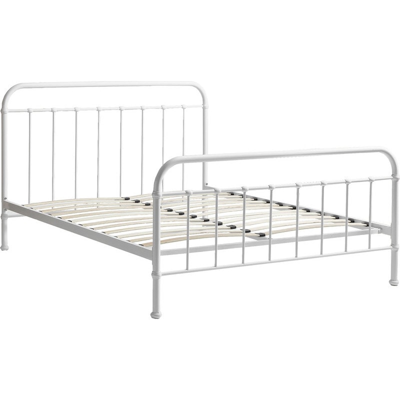 York Queen Size Modern Metal Bed Frame In White 185454 York Queen Size Modern Metal Bed Frame, Monaco Queen Bed Frame