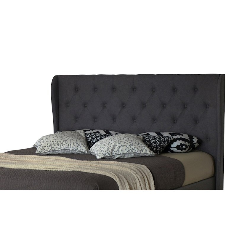 Buy Dudley King Drawer Storage Fabric Bed Frame Charcoal MyDeal