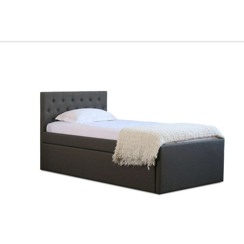 Buy Istyle Norman King Single Trundle Storage Bed Frame Fabric Grey