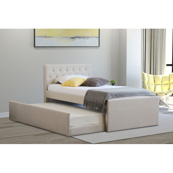 York King Single Modern Metal Bed Frame in White MyDeal