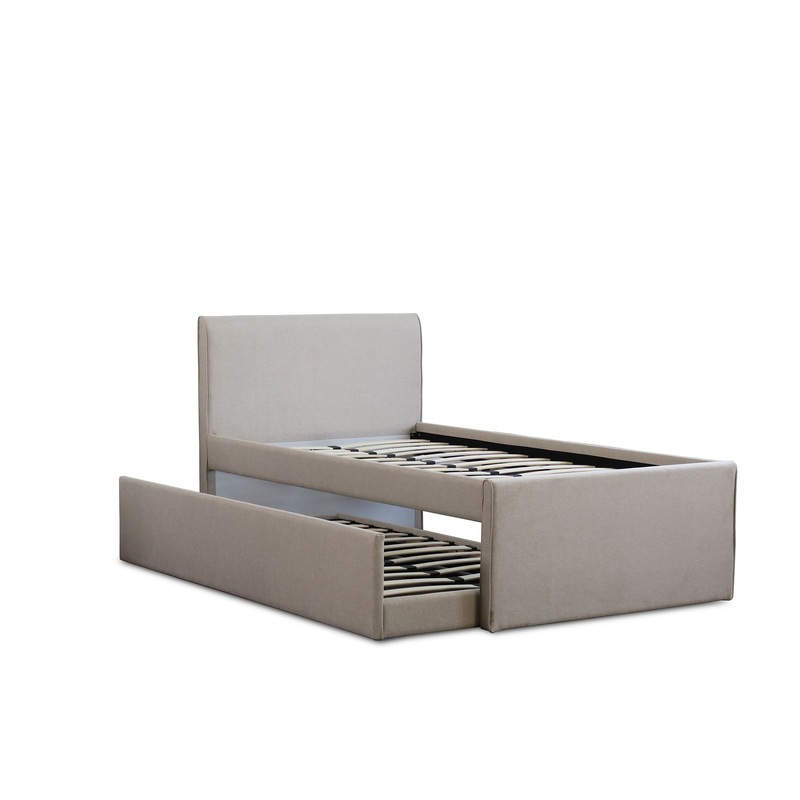 Buy Istyle Selina King Single Trundle Storage Bed Frame Fabric White