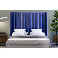 Modern Classic Jacob Double Velvet Bed Head Blue